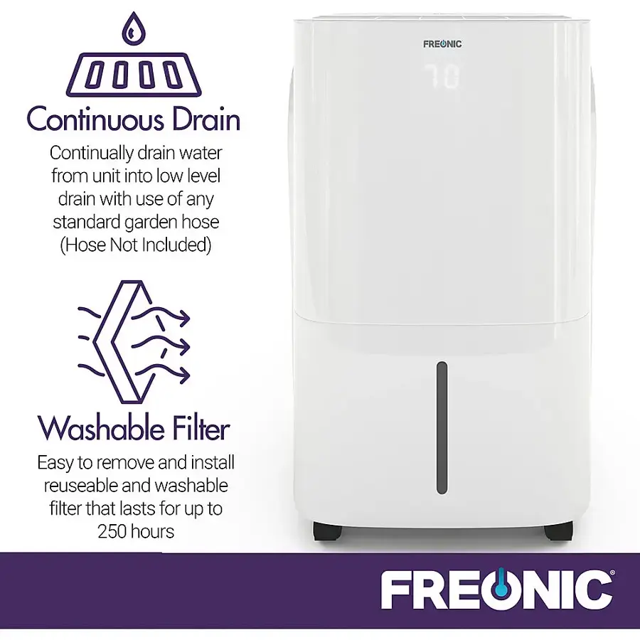 Alt View 15. Freonic - Energy Star 50 Pint Dehumidifier - White.