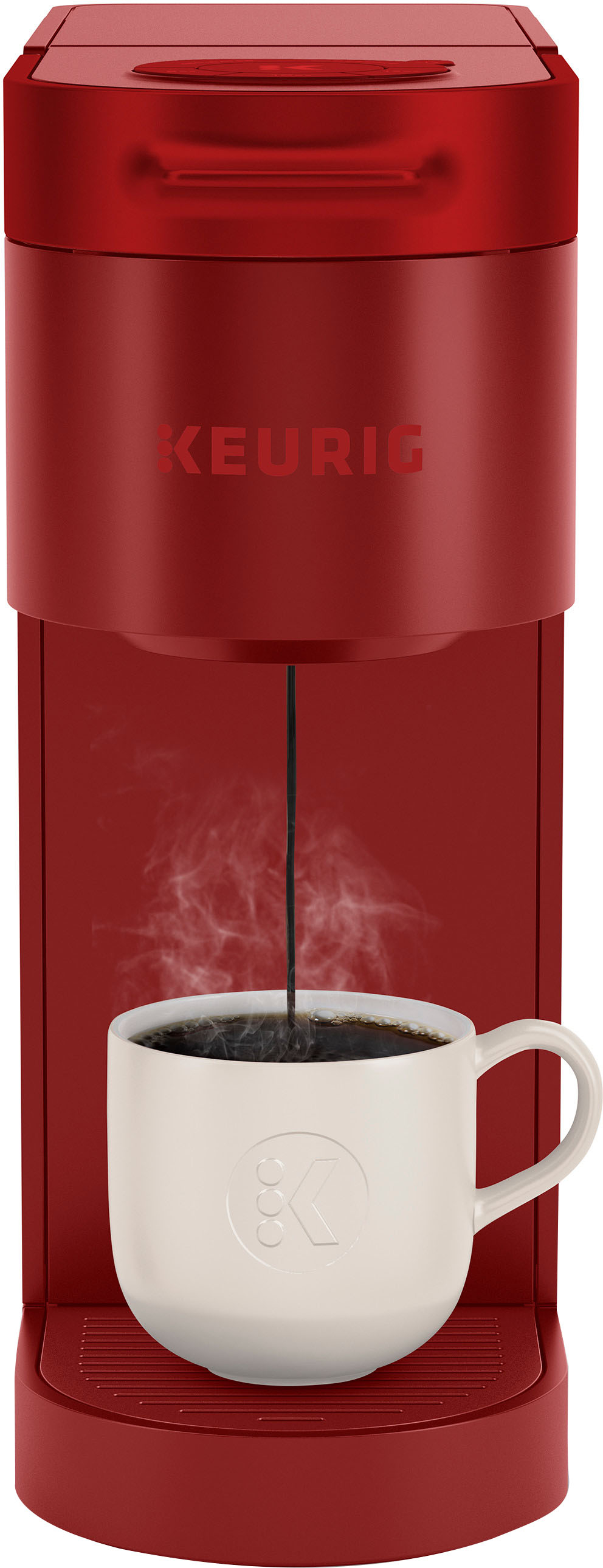 Angle View: Keurig - K-Slim Single-Serve K-Cup Pod Coffee Maker - Scarlet Red