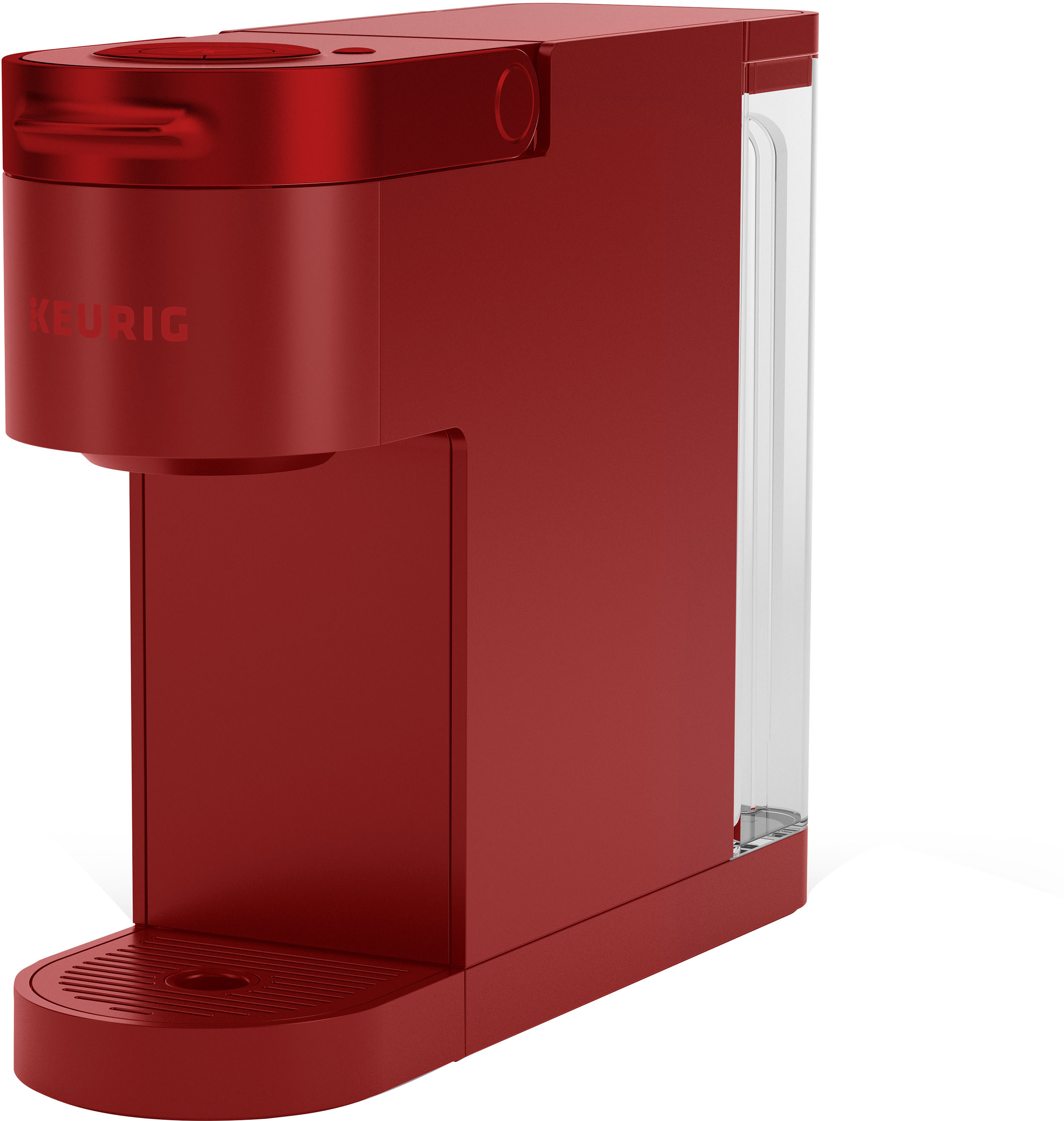 Left View: Keurig - K-Slim Single-Serve K-Cup Pod Coffee Maker - Scarlet Red