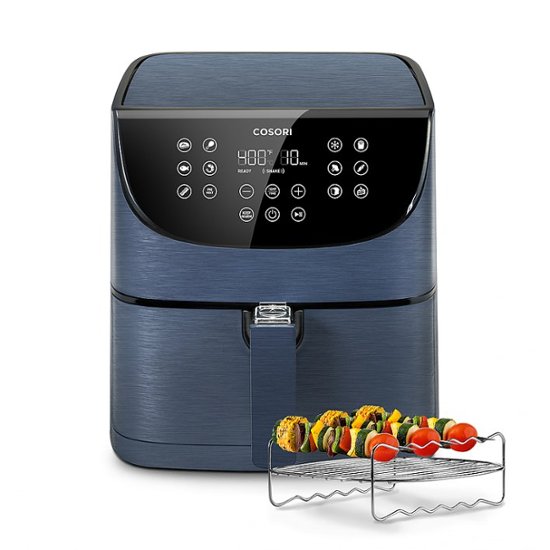 Cosori – Premium 5.8-Qt Air Fryer with Skewer Rack Set – Navy Blue