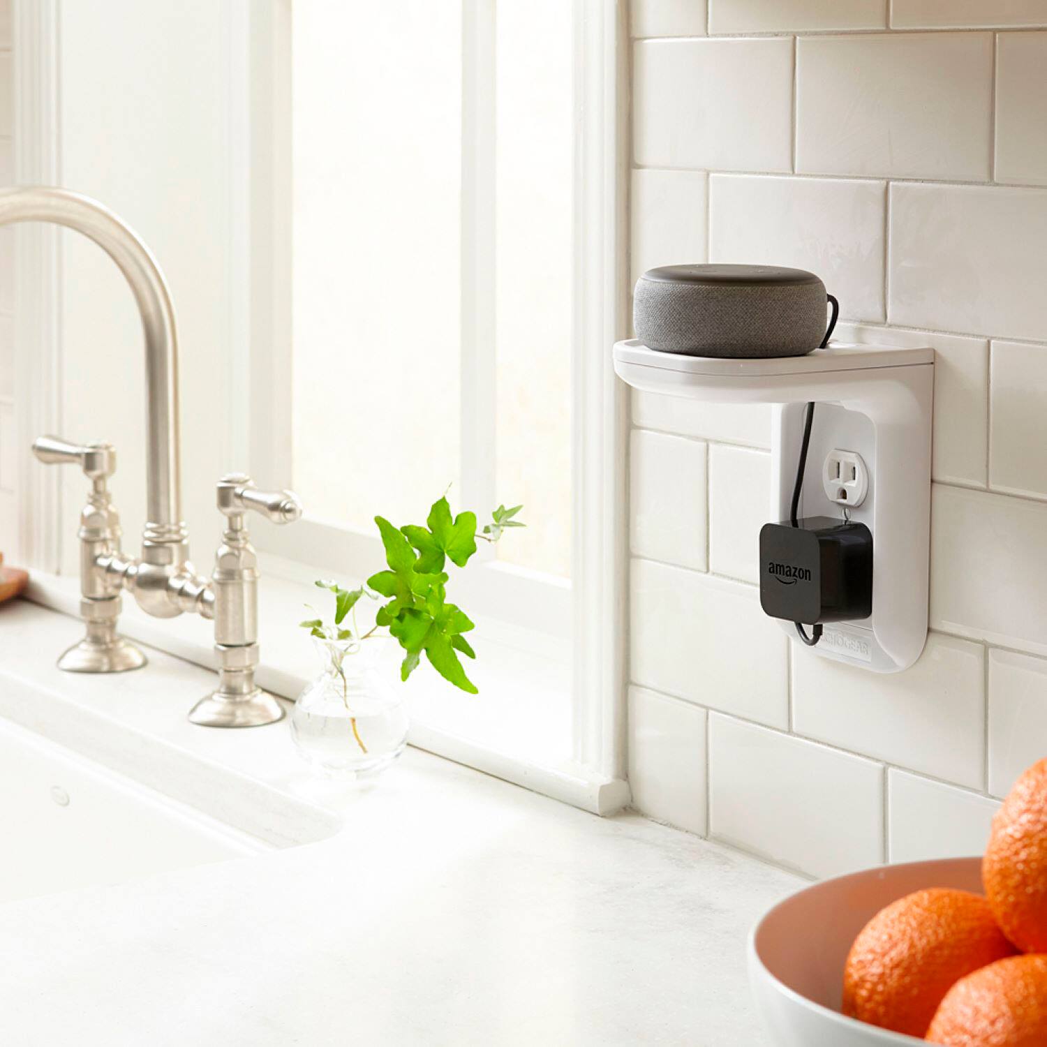 Alt View 14. Sanus - Small Device Outlet Speaker Mount - White.