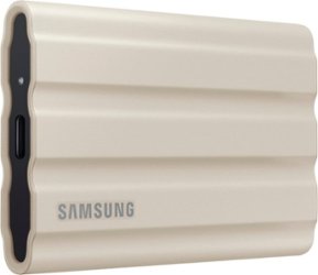 Samsung - T7 Shield 2TB External USB 3.2 Gen 2 Rugged SSD IP65 Water Resistant - Beige - Front_Zoom