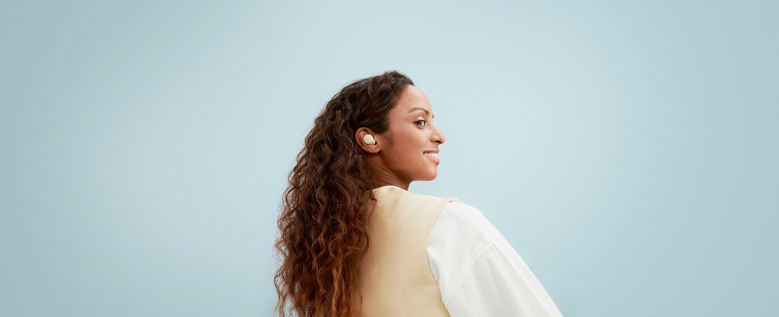 Alt View 18. Sony - LinkBuds S True Wireless Noise Canceling Earbuds - Desert Sand.