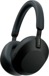 Sony - WH1000XM5 Wireless Noise-Canceling Over-the-Ear Headphones - Black - Front_Zoom