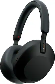 Sony - WH-1000XM5 Wireless Noise Cancelling Over-the-Ear Headphones - Black