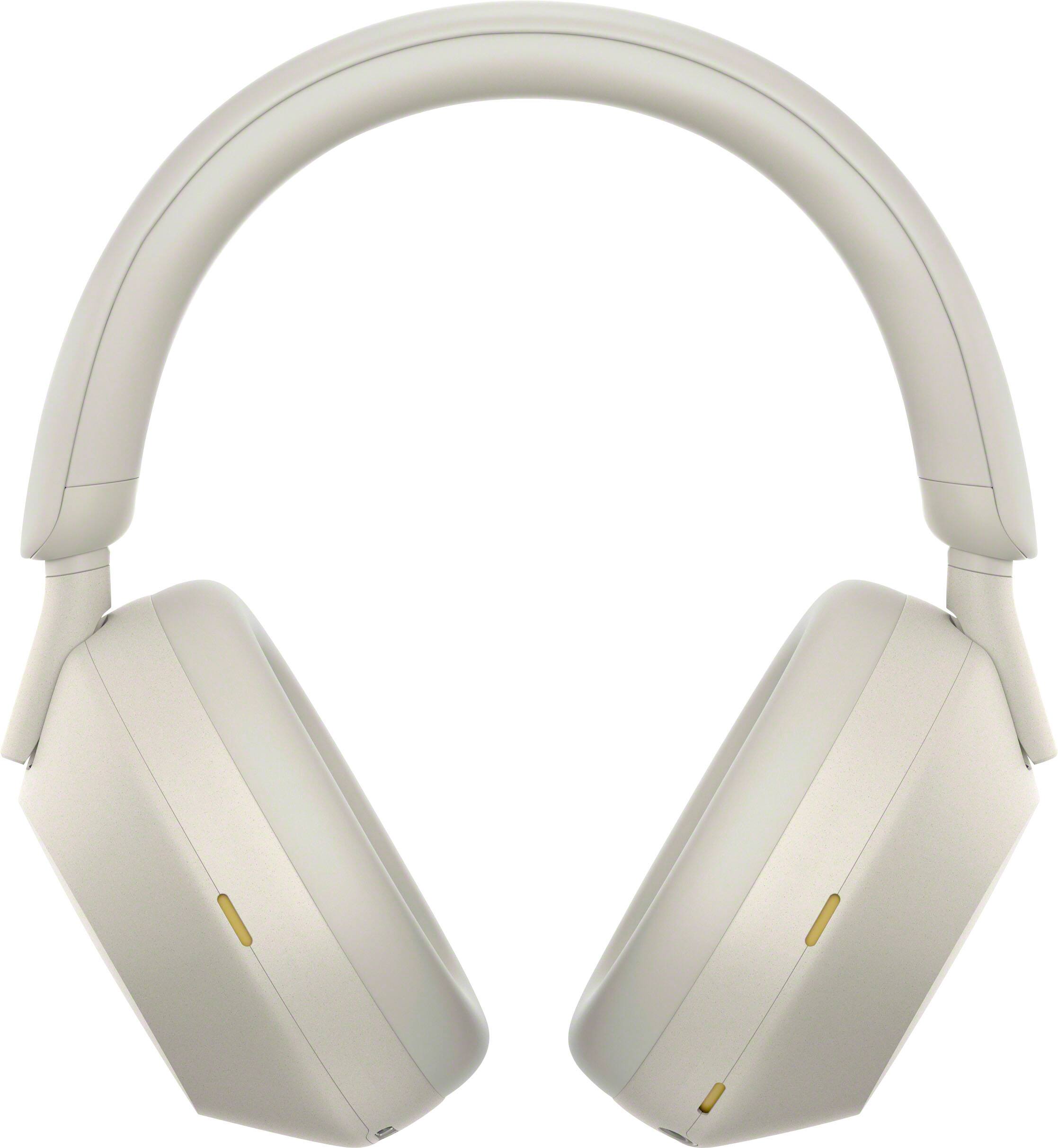 Angle. Sony - WH-1000XM5 Wireless Noise-Canceling Over-the-Ear Headphones - Silver.