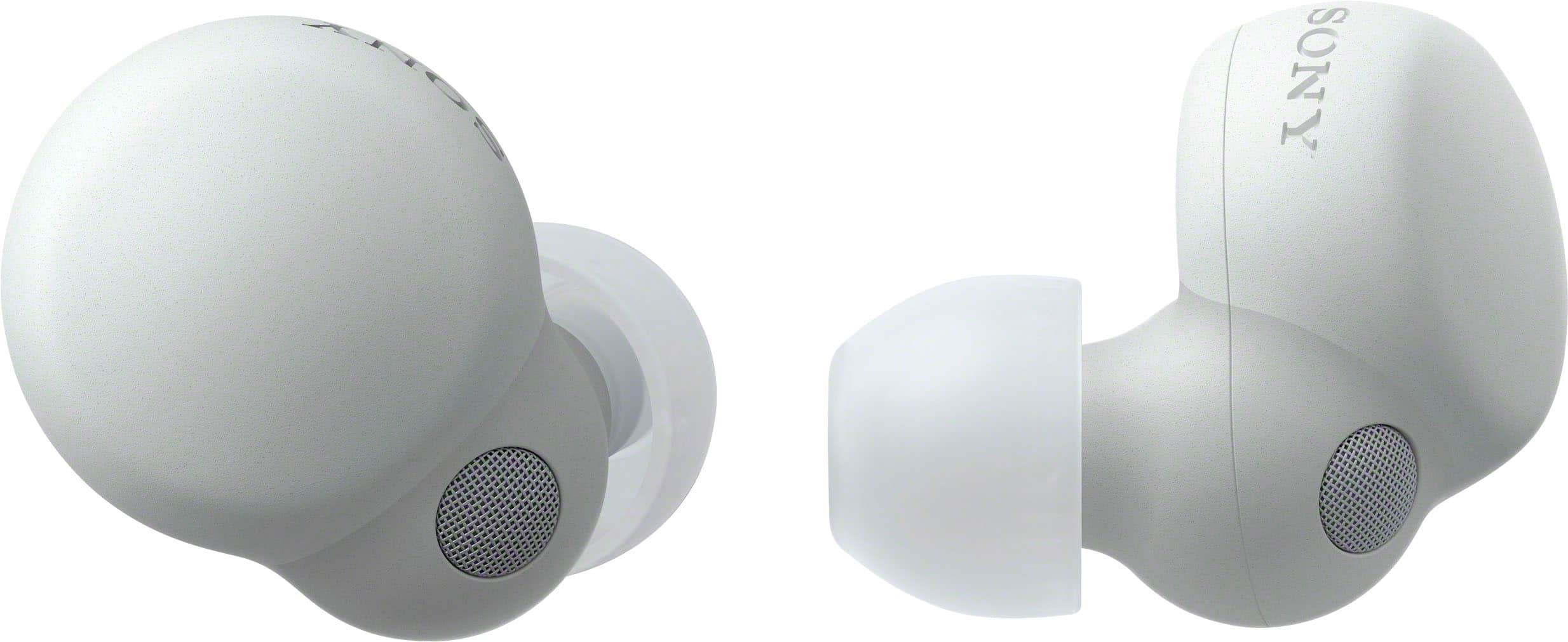 Front. Sony - LinkBuds S True Wireless Noise Canceling Earbuds - White.