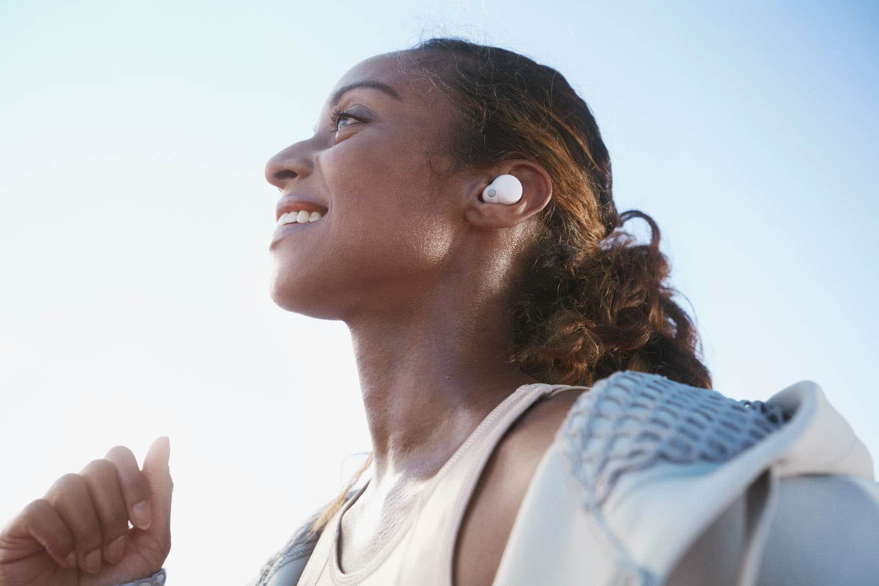 Alt View 19. Sony - LinkBuds S True Wireless Noise Canceling Earbuds - White.