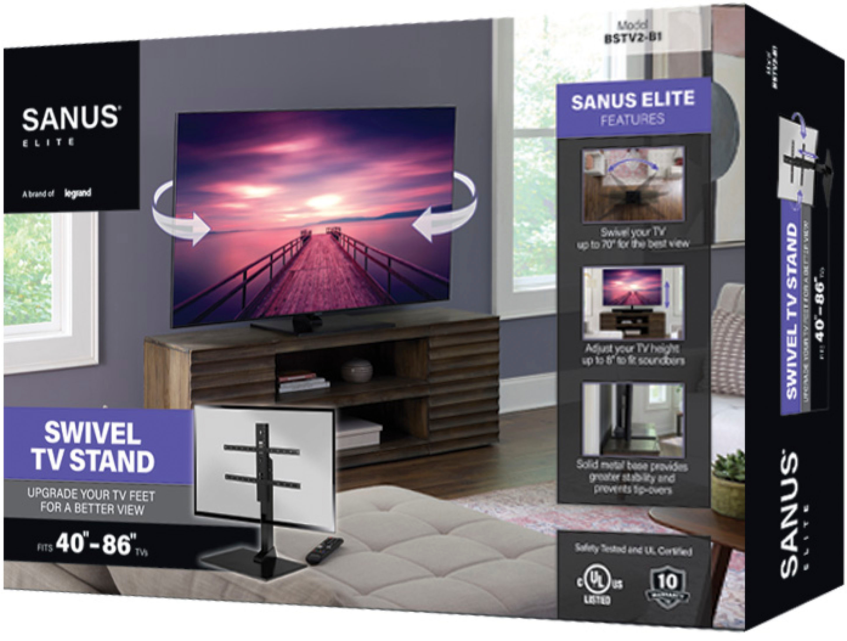 Sanus VSTV1 and VSTV2 TV Table Top Pedestal Stands - Value Electronics
