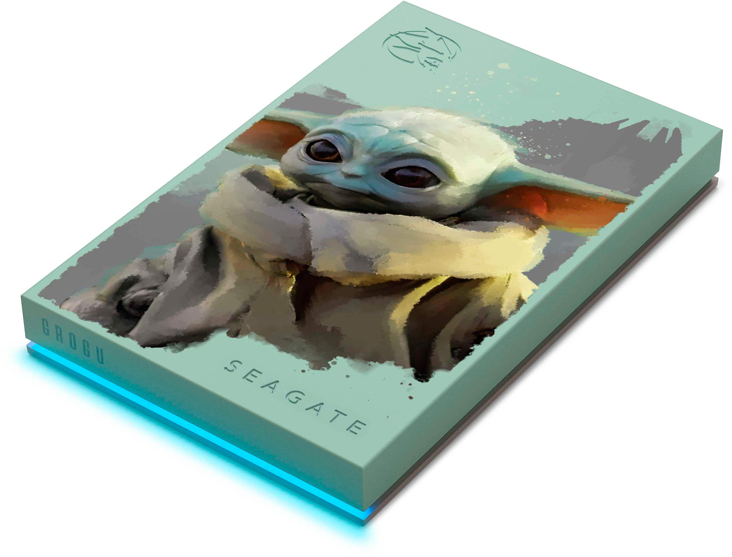 Alt View 11. Seagate - Grogu Drive SE FireCuda 2TB External USB 3.2 Gen 1 Hard Drive Officially-Licensed with Blue LED Lighting.