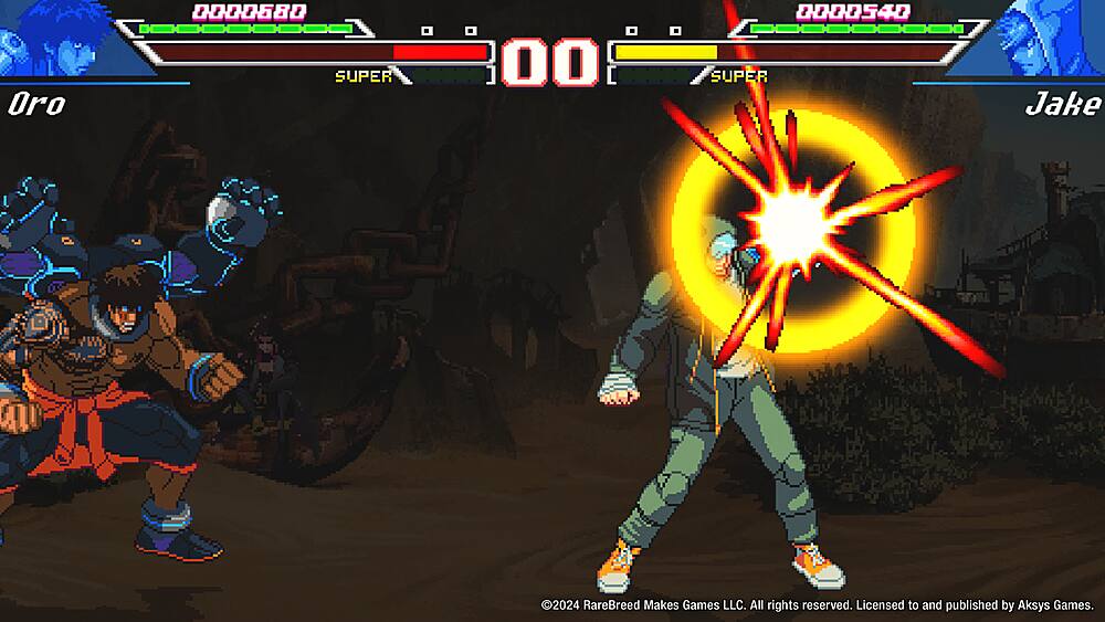 Oro 0000680 D - - . - - - - - - SUPER 00 0000540 40 - - - - - - - - SUPER Jake 2024 RareBreed Makes Games LLC. All rights reserved. Licensed to and published by Aksys Games.