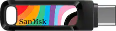 Front. SanDisk - Ultra Dual Drive Go Rainbow Pride Edition 128GB USB Type-A/USB Type-C Flash Drive - Rainbow.