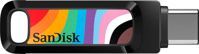Front. SanDisk - Ultra Dual Drive Go Rainbow Pride Edition 128GB USB Type-A/USB Type-C Flash Drive - Rainbow.