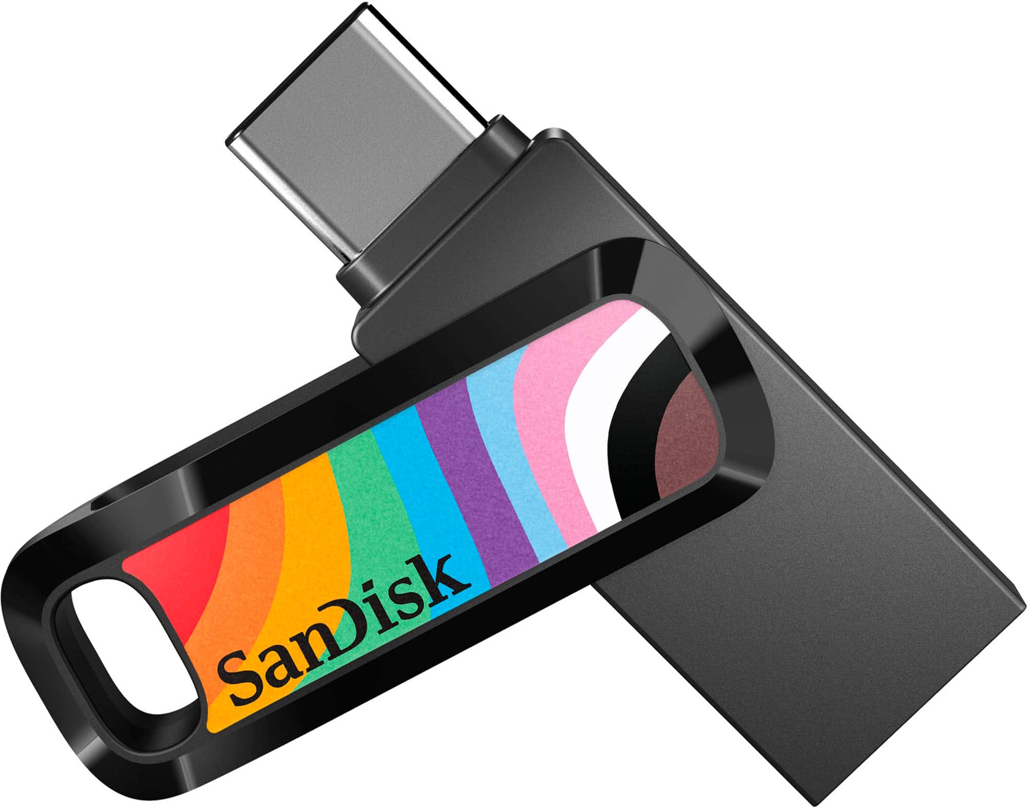 Alt View 12. SanDisk - Ultra Dual Drive Go Rainbow Pride Edition 128GB USB Type-A/USB Type-C Flash Drive - Rainbow.
