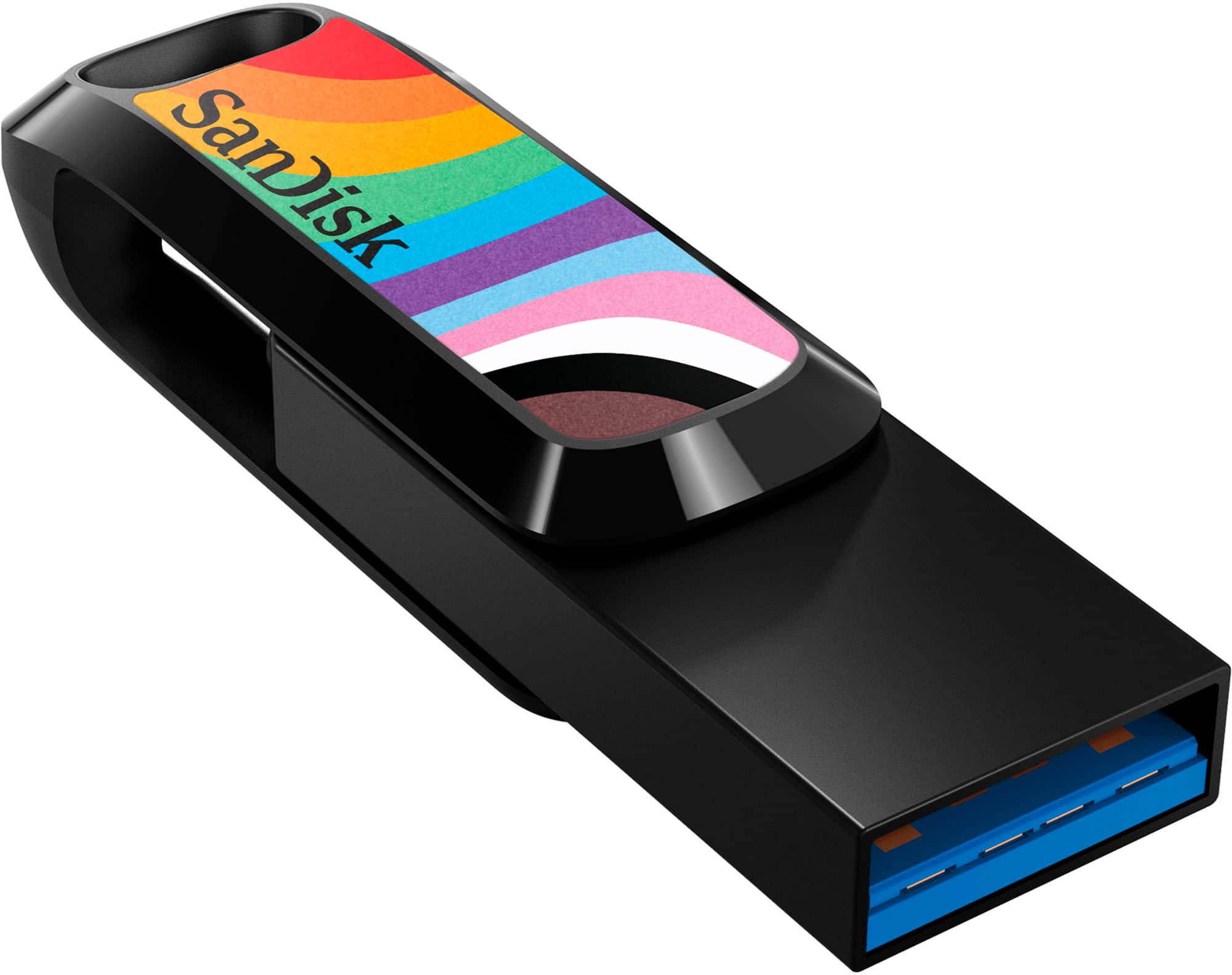 Alt View 13. SanDisk - Ultra Dual Drive Go Rainbow Pride Edition 128GB USB Type-A/USB Type-C Flash Drive - Rainbow.