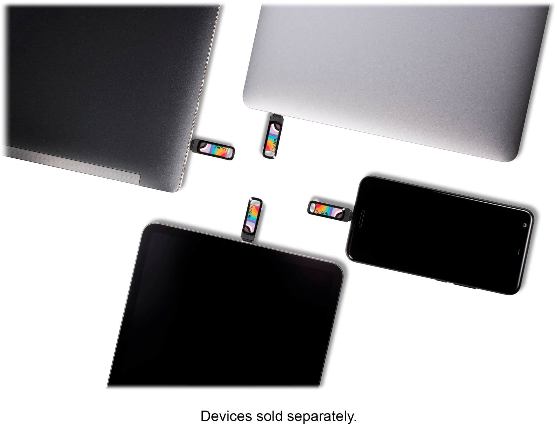 Alt View 15. SanDisk - Ultra Dual Drive Go Rainbow Pride Edition 128GB USB Type-A/USB Type-C Flash Drive - Rainbow.