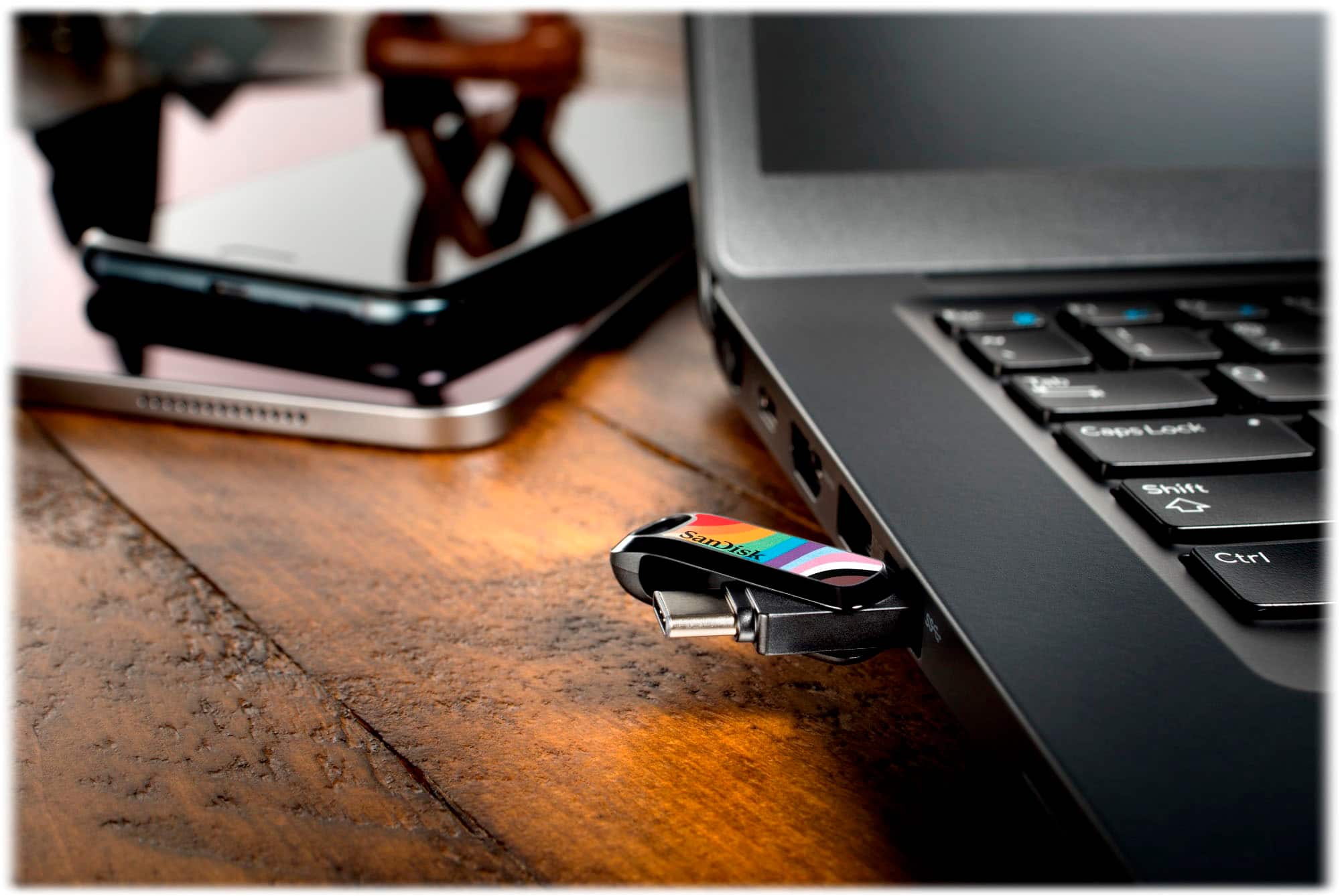 Alt View 17. SanDisk - Ultra Dual Drive Go Rainbow Pride Edition 128GB USB Type-A/USB Type-C Flash Drive - Rainbow.