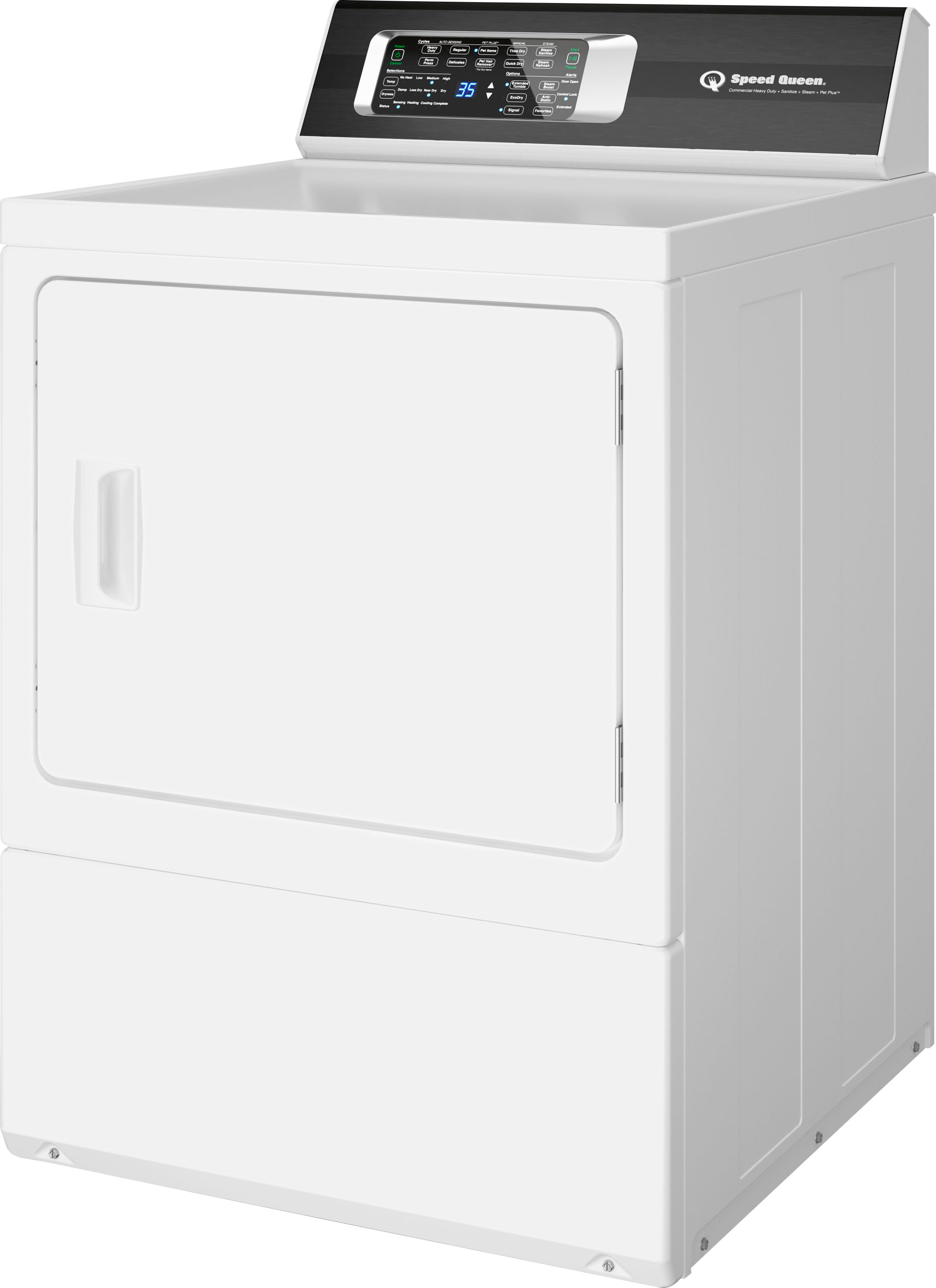 Angle View: Speed Queen - DR7 Pet Friendly Sanitizing Electric Dryer - White