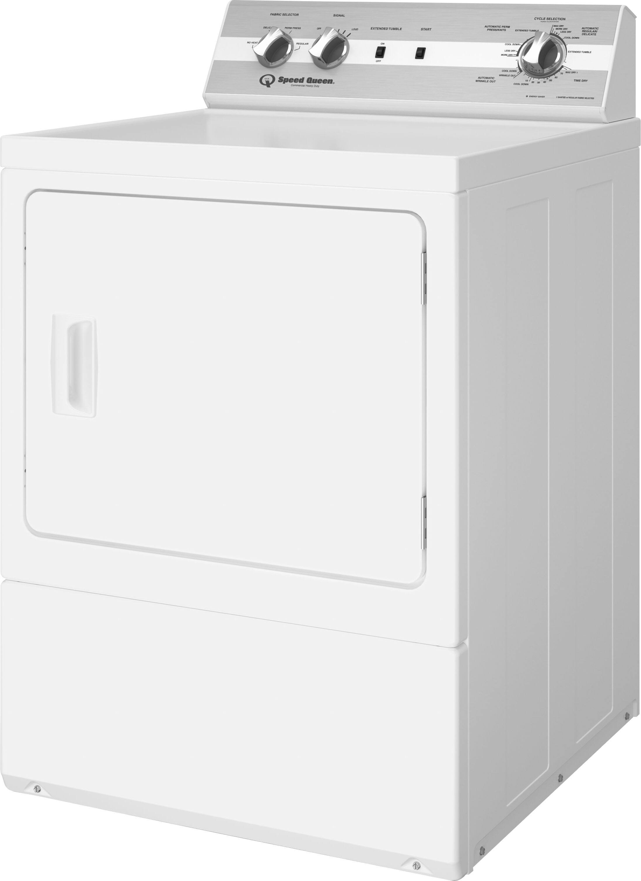 Angle. Speed Queen - DC5 Sanitizing Electric Dryer - White.
