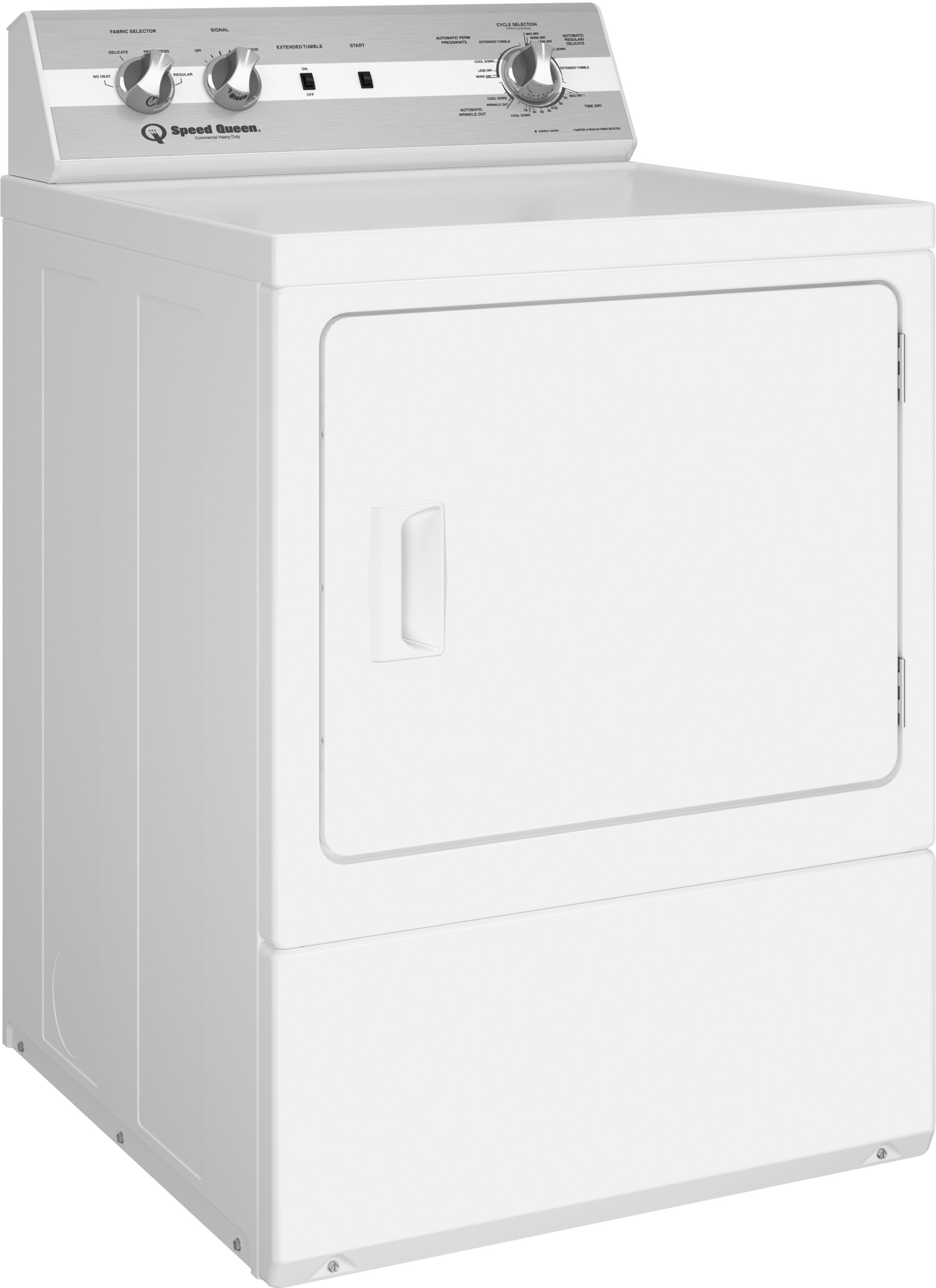 Left View: Speed Queen - DC5 Sanitizing Electric Dryer - White