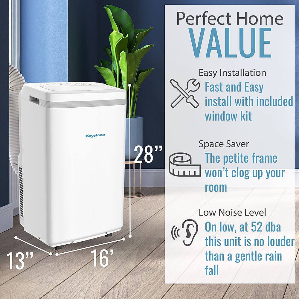 Keystone 250 Sq. Ft. Portable Air Conditioner with Dehumidifier White  KSTAP08MFC - Best Buy
