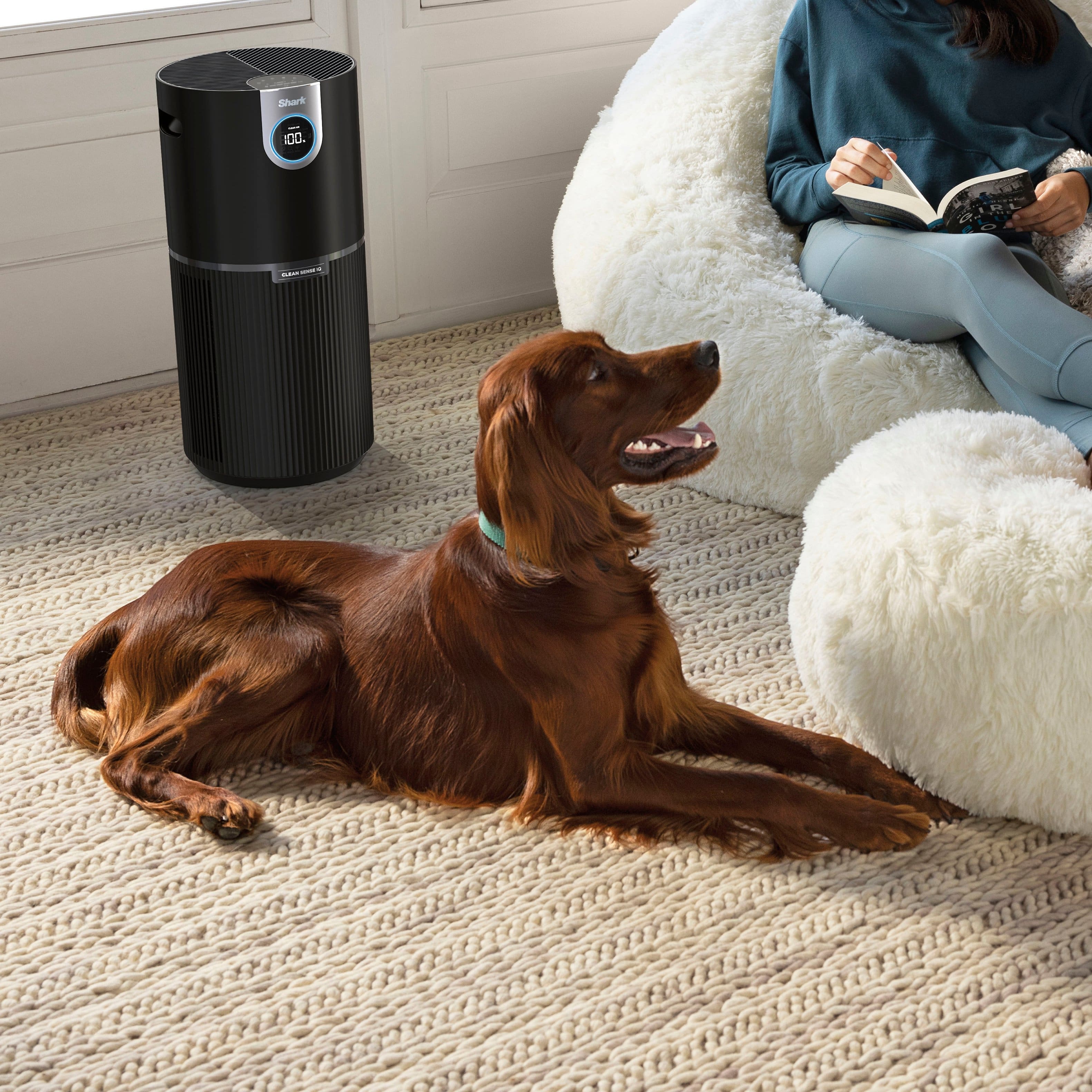 Alt View 23. Shark - Air Purifier MAX with True NanoSeal HEPA, Cleansense IQ, Odor Lock, Cleans up to 1200 Sq. Ft - Charcoal Grey.