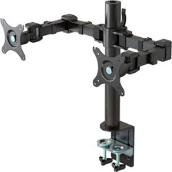 Insignia™ - Dual Screen Desktop Mount for Monitors up to 30" - Black - Front_Zoom
