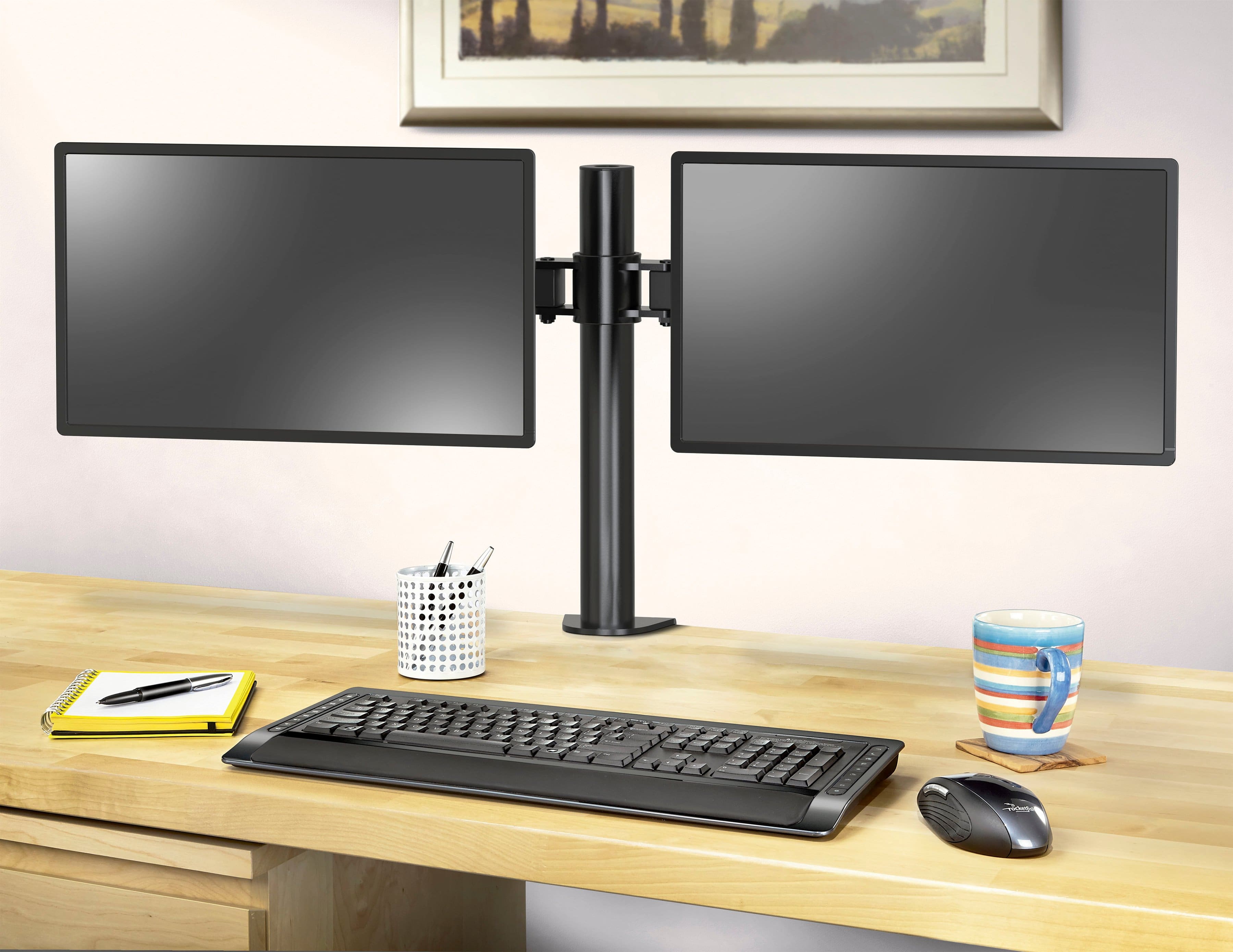 Alt View 13. Insignia™ - Dual Screen Desktop Mount for Monitors up to 30" - Black.