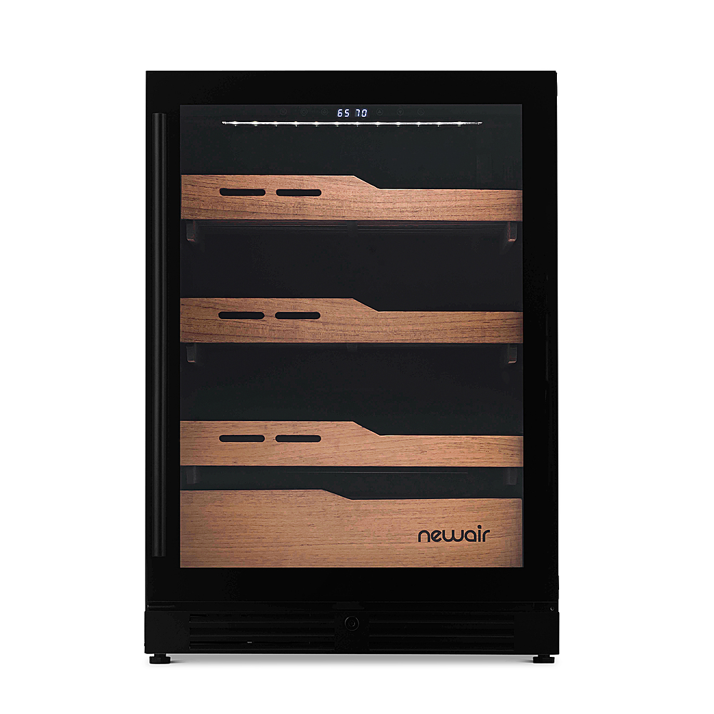 Angle View: NewAir - 1500 Count Cigar Humidor with Built-in Humidification System and Opti-Temp Heating & Cooling Function - Black
