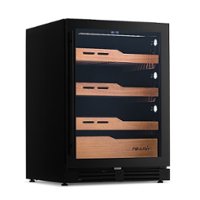 NewAir - 4.48 Cu. Ft. Cigar Humidor with Built-in Humidification System with Opti-Temp Heating & Cooling Function - Black - Front_Zoom