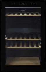 Haier - 44-Bottle Wine Cooler - Black glass - Front_Zoom