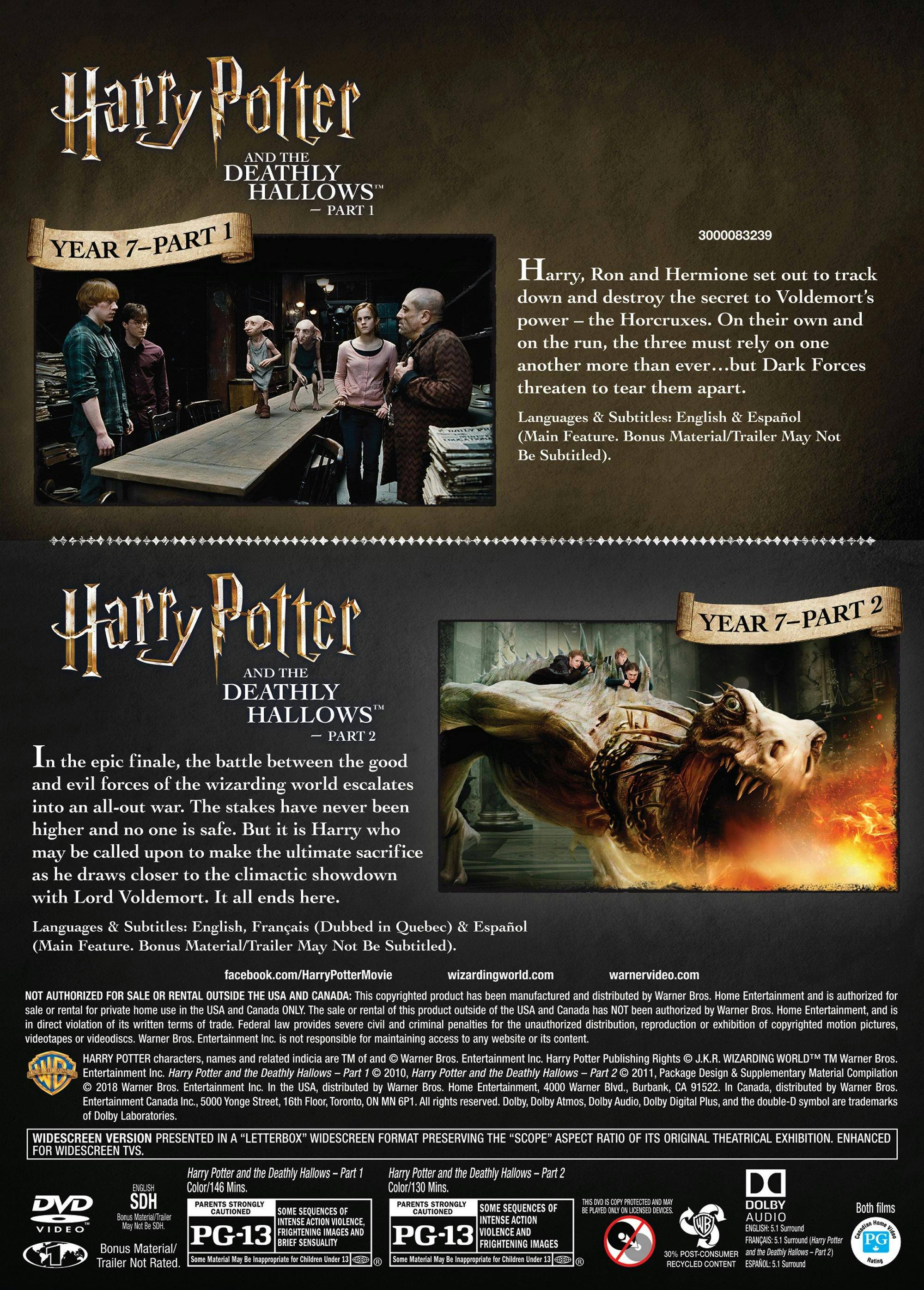 Angle. Harry Potter and the Deathly Hallows: Parts 1 and 2 (DVD Double Feature) [DVD].