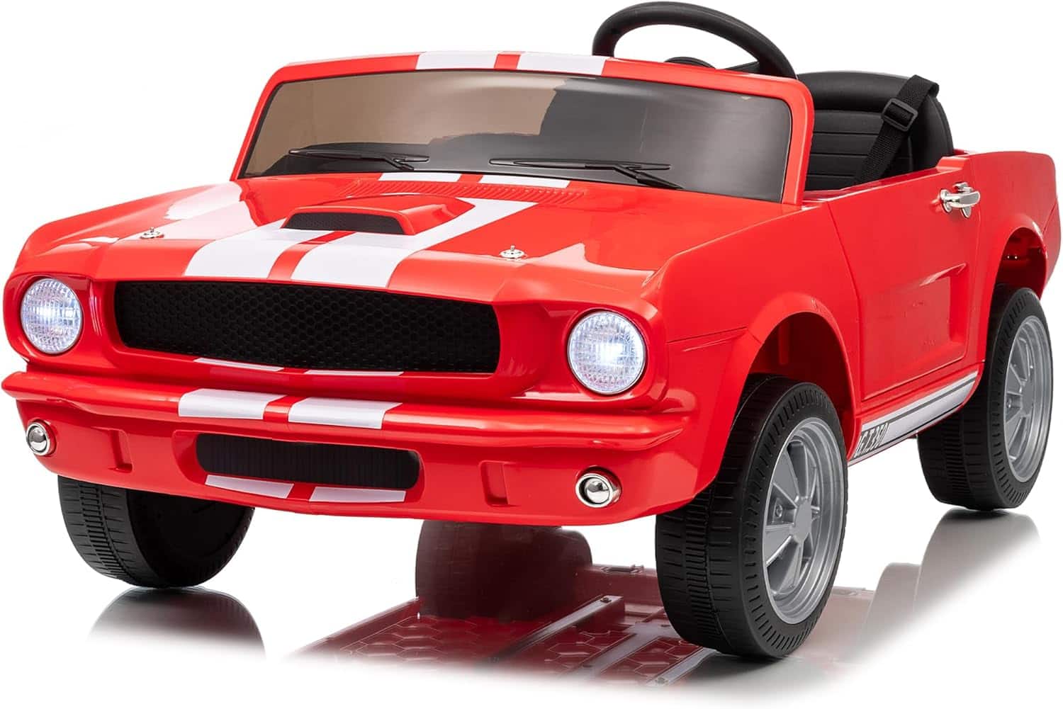 Homhougo - 24V Kids Electric Ride On Car, 2 Seater Battery Powered Vehicle w/ Parent Remote, LED Lights, Music