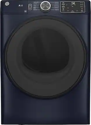 Front. GE - 7.8 Cu. Ft. Smart Electric Dryer with Sanitize Cycle - Sapphire Blue.
