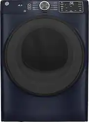 GE - 7.6 Cu. Ft. Stackable Smart Gas Dryer with Sanitize Cycle - Sapphire Blue - Front_Zoom