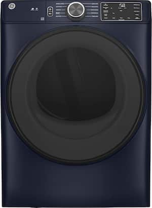 GE - 7.6 Cu. Ft. Stackable Smart Gas Dryer with Sanitize Cycle - Sapphire Blue