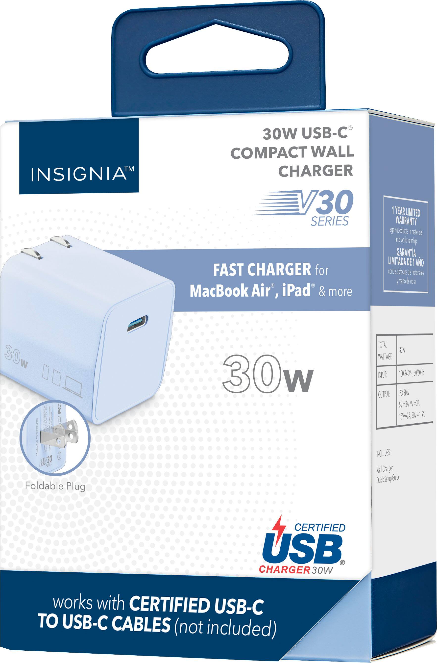 Alt View 15. Insignia™ - 30W USB-C Compact Wall Charger for MacBook Air, iPad and More - Light Purple.