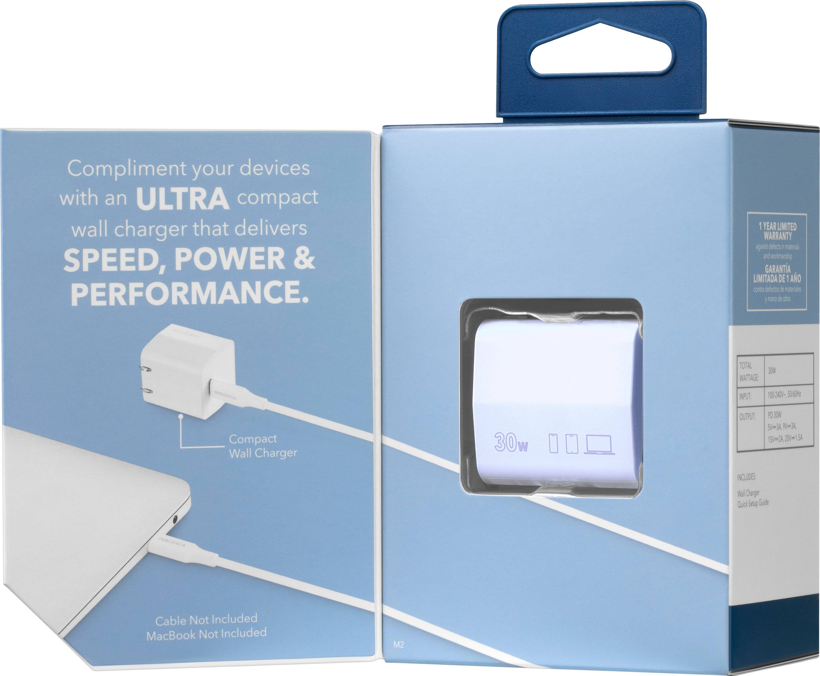 Alt View 14. Insignia™ - 30W USB-C Compact Wall Charger for MacBook Air, iPad and More - Light Purple.