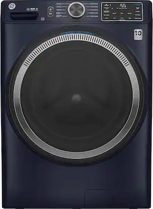 Front. GE - 4.8 Cu Ft High-Efficiency Stackable Smart Front Load Washer w/UltraFresh Vent System & Microban Antimicrobial Technology - Sapphire Blue.