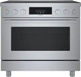 Bosch - 800 Series 3.7 Cu. Ft. Freestanding Electric Induction Range with Self-Cleaning and Industrial Design - Stainless Steel