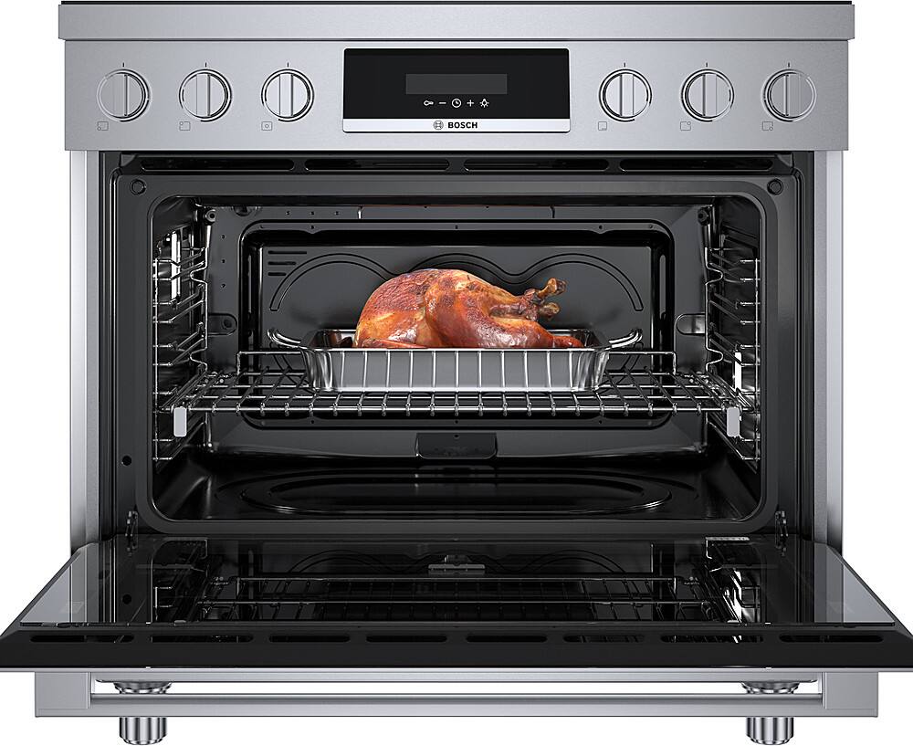 Alt View 11. Bosch - 800 Series 3.7 Cu. Ft. Freestanding Electric Induction Industrial Style Range - Stainless Steel.