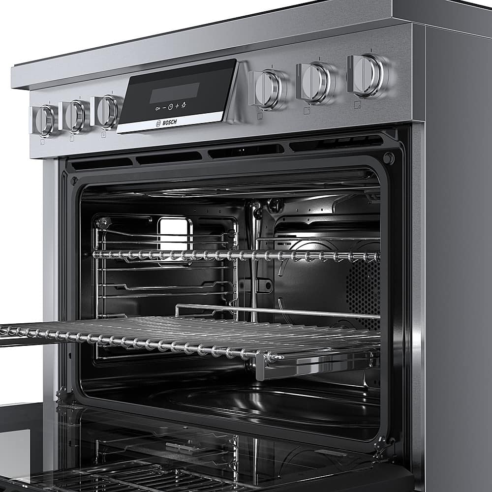 Alt View 12. Bosch - 800 Series 3.7 Cu. Ft. Freestanding Electric Induction Industrial Style Range - Stainless Steel.