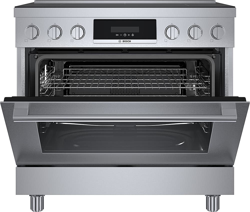 Alt View 13. Bosch - 800 Series 3.7 Cu. Ft. Freestanding Electric Induction Industrial Style Range - Stainless Steel.