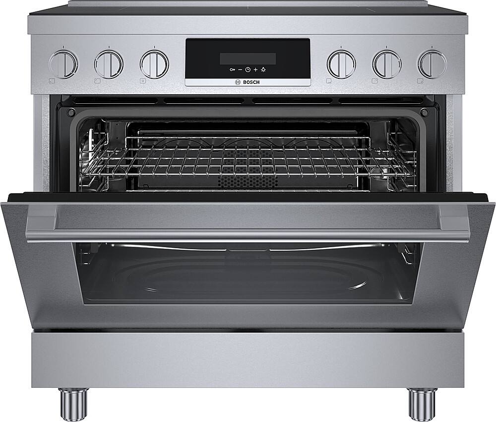 Alt View 13. Bosch - 800 Series 3.7 Cu. Ft. Freestanding Electric Induction Industrial Style Range - Stainless Steel.