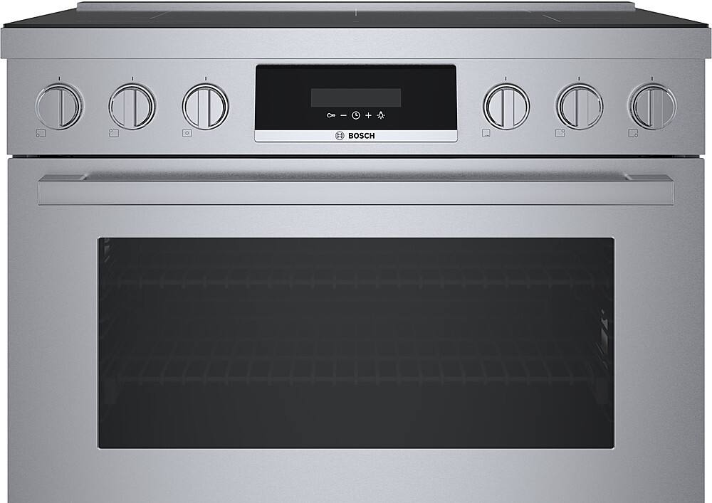 Alt View 14. Bosch - 800 Series 3.7 Cu. Ft. Freestanding Electric Induction Industrial Style Range - Stainless Steel.