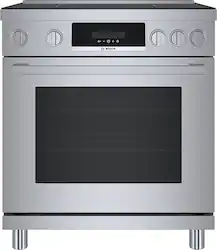 Bosch - 800 Series 3.9 Cu. Ft. Freestanding Electric Induction Range with Self-Cleaning and Industrial Design - Stainless Steel - Front_Zoom