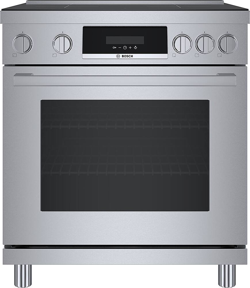 Bosch - 800 Series 3.9 Cu. Ft. Freestanding Electric Induction Range with Self-Cleaning and Industrial Design - Stainless Steel
