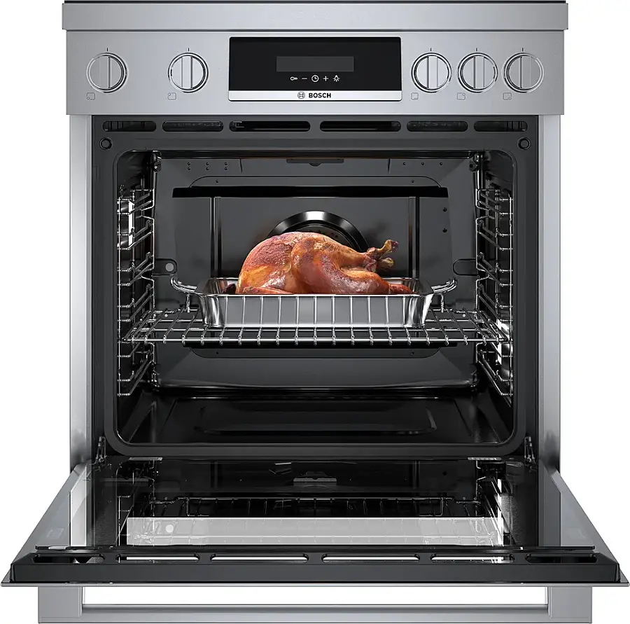 Alt View 11. Bosch - 800 Series 3.9 Cu. Ft. Freestanding Electric Induction Industrial Style Range - Stainless Steel.