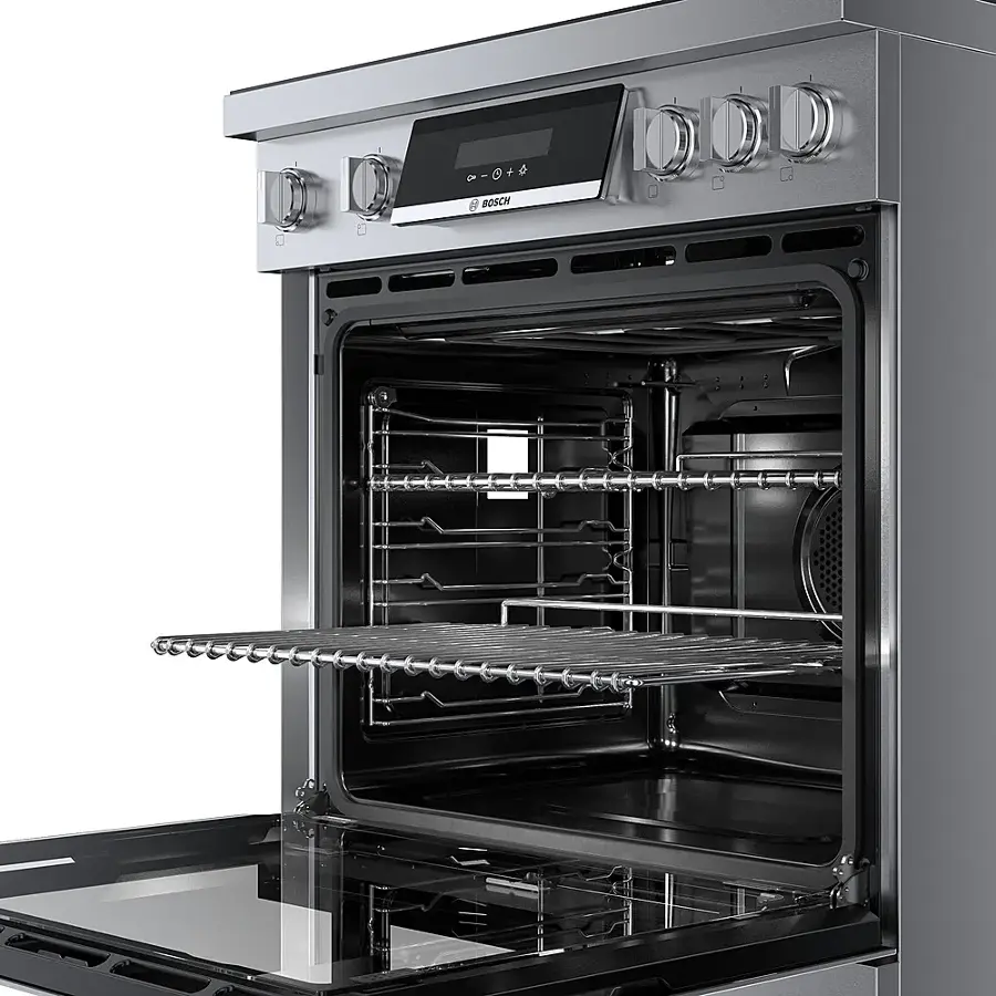 Alt View 2. Bosch - 800 Series 3.9 Cu. Ft. Freestanding Electric Induction Industrial Style Range - Stainless Steel.