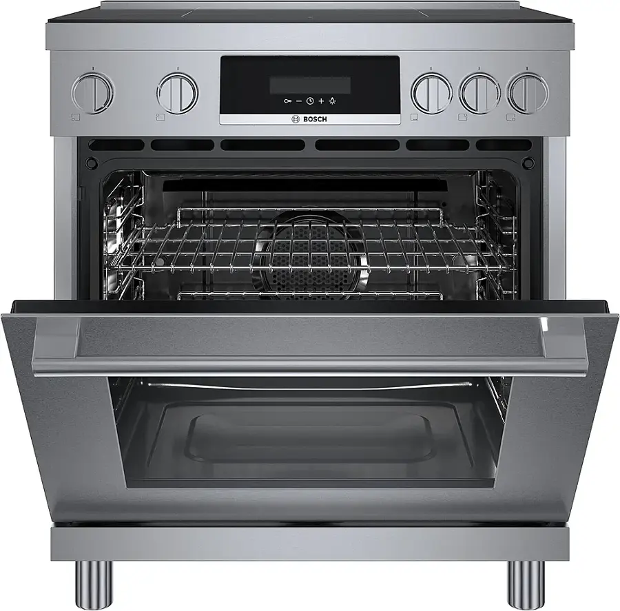 Alt View 14. Bosch - 800 Series 3.9 Cu. Ft. Freestanding Electric Induction Industrial Style Range - Stainless Steel.
